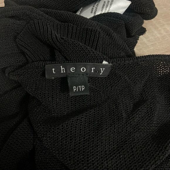 THEORY yetta sphere crossover drape knitted top - Picture 4 of 7